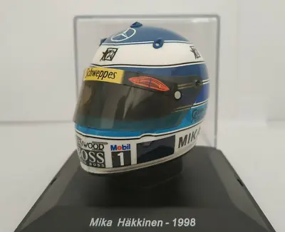 F1 Mika Hakkinen McLaren 1998 Rare Helmet Scale 1:5 Formula 1 With Magazine • $49.99