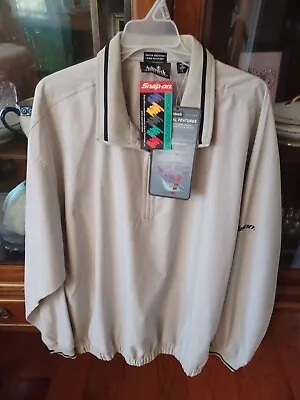 NEW Ashworth Snap On Tools Golf Windbreaker Jacket Tan Size LARGE VERY RARE   • $42.83