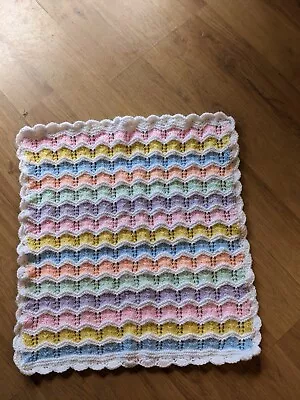 Small Hand Knitted Blanket For Baby Car Seat. • £3.50