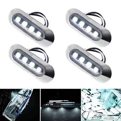 4x Marine Boat LED Courtesy Lights Cabin Deck Walkway Stair Light White 12V -24V • $11.96