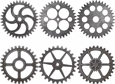 Wooden Industrial Steampunk Style Gear Wheel Wall Decoration 10 Inch Vintage Woo • $31.08