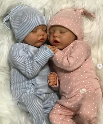 18Inch Vinyl Full Body Doll Twins Sleep Girl&Boy Baby Silicone Reborn Baby Doll • $103.50