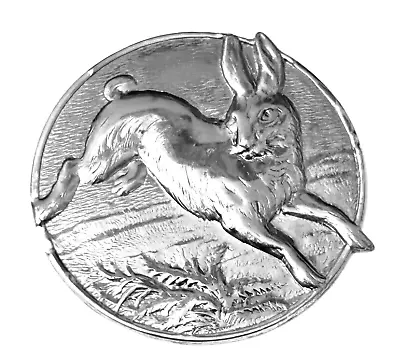 Vintage Large Rabbit/Bunny Stamped Silver Button #4717 • $75