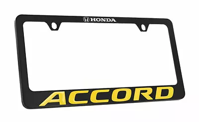 Honda Accord Wordmark Black Coated Metal License Plate Frame Holder 2 Hole • $41.95