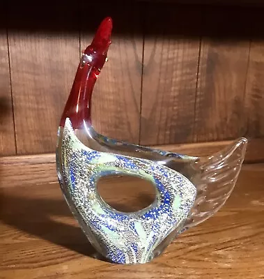 Vintage AUTHENTIC Murano Glass Rooster - Multi-colored Glass • $300