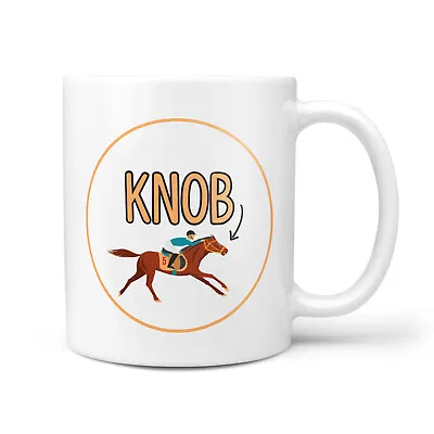 KNOB JOCKEY Gift Mug - Funny Horse Racing Inspired Gifts For Him Work Office • £9.95