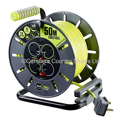 NEW Masterplug Heavy Duty Extension Lead Cable Reel 50m 240v Four Socket Outlet • £64.99