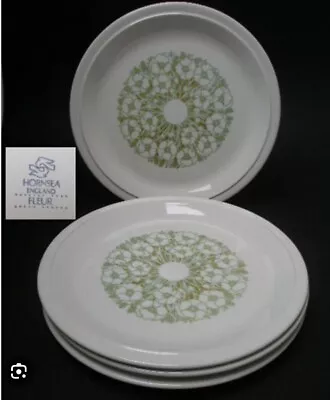 6x HORNSEA FLEUR Pattern Pottery Dinner Plates 26cm • £38.50