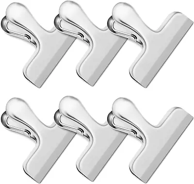 Chip Clips 6 Pack Bag Clips Food Clips Stainless Steel Bag Clips For Food Office • $8.32