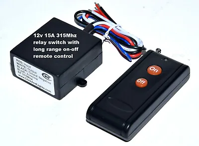 Msd 12v 15a 315mhz Long Range Remote Control Switch 101 • $18.85