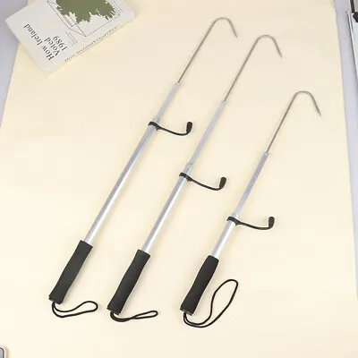 £7.45 • Buy Stainless Steel Retractable Fish Gaff Telescopic Sea Fishing Spear Hook Grip*DF