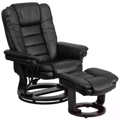 Flash Furniture Recliner 41 X32.75 X32  Black Leather W/ Ottoman W/Swiveling • $398