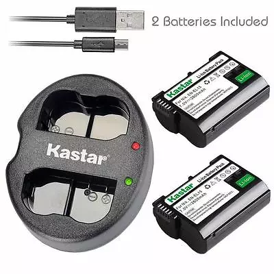 Kastar EL15 Battery& USB DUAL Charger For Nikon D600 D610 D750 D800 D800E D7000 • $9.59