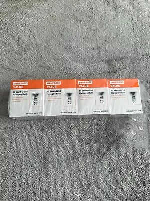 HOMEBASE 50 WATT GU 10 HALOGEN BULB L55 X W50mm X 4 Number Bulbs • £7