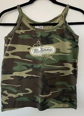 Madonna Drowned 2001 World Tour Camo Tank Top Women's Large USA NOTE: ALTERED! • $55