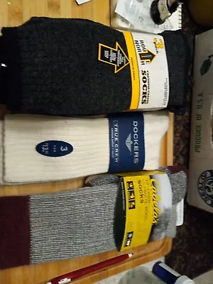 Mens Brand New Outdoor Winter Socks Wool Cabelas Route North Dockers 3 Packs • $19.99