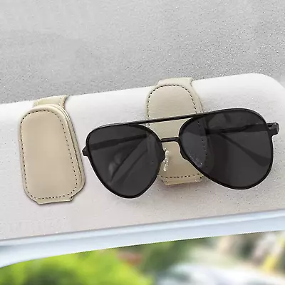 EYANBIS 2 Pack Sunglass Holder For Car Magnetic Leather Eyeglass Hanger Sunglas • $15.82