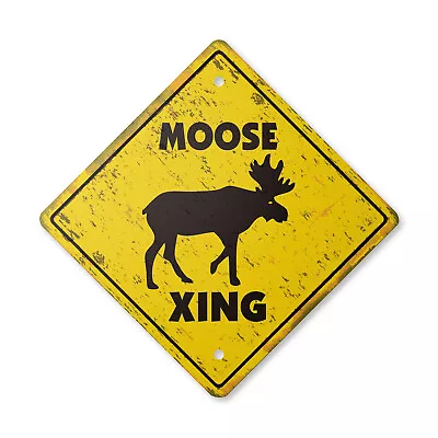 Moose Vintage Crossing Sign Zone Xing Indoor Outdoor 14  Tall Canadian Canada An • $10.99