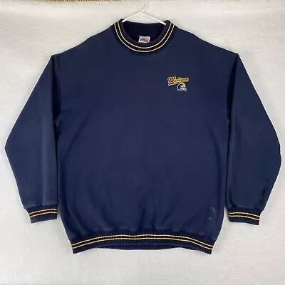 Vintage Nutmeg U Of M University Of Michigan Crewneck Sweatshirt Blue XXL *READ* • $29.88