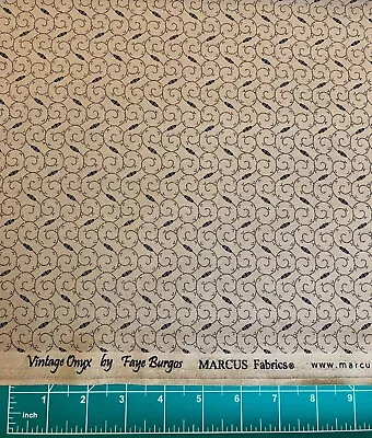 Marcus Vintage Onyx Faye Burgos Taupe Swirls Quilting Fabric By The Yard • $8.50