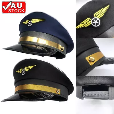 $12.18 • Buy Aviation Cap Air Force Cap Adjustable Pilot Hat Performance Captain Hat W/Badge