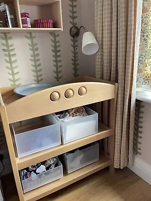 Solid Wood Baby Changing Table With Double Shelf - Mamas & Papas • £32