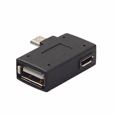 Angle USB 2.0 Micro USB Male To Female OTG Power Splitter Adapter Connector • $1.89