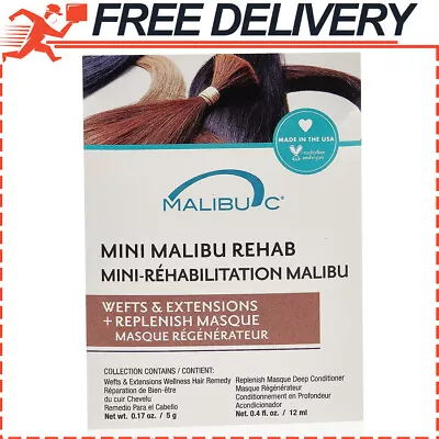 Malibu C Mini Malibu Rehab Wefts & Extensions Contains 2 Hair Remedy Packets • $16.27