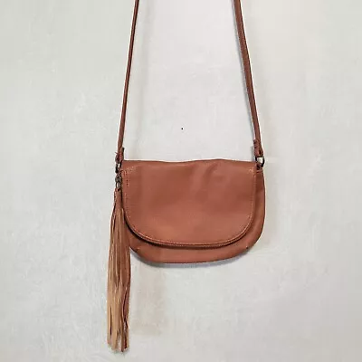 Mossimo Supply Co Brown Faux Leather Tassel Mini Crossbody Bag • $17.99