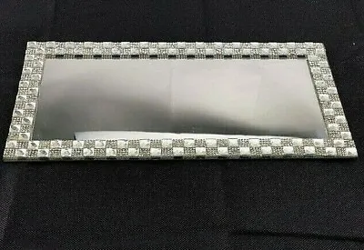 Mirror Candle Tray Plate Diamante  Lace Wedding Candle Plate Tray 32cm X 16cm  • £8.49