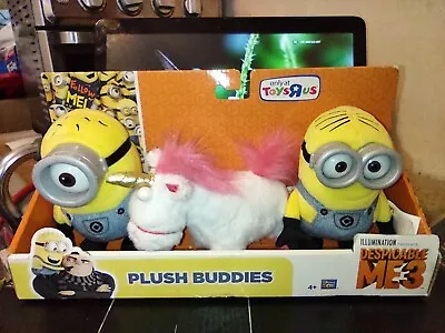 New Toys R Us Exclusive Despicable Me 3 Plush Buddies Minion Carl Dave Fluffy * • $18.95