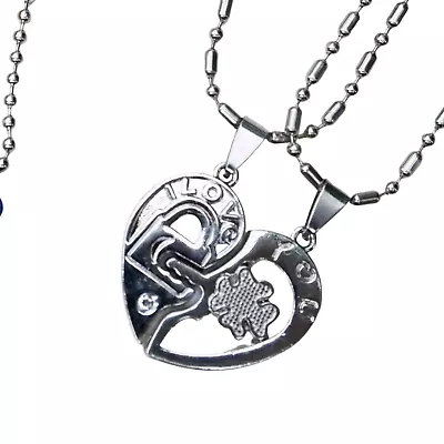 Maya's Grace Two Piece Heart Key Locking I Love You Pendant Necklace For Couples • $15.99