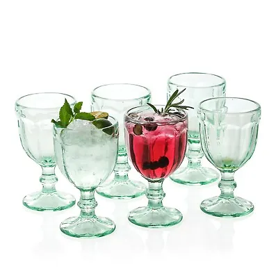 Vintage Style Beverage Goblet Drinking Glass 10.2 Oz Set Of 6 • $52.99