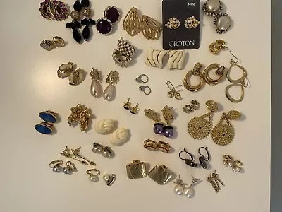 Bulk Collection Earrings Vintage Costume & Fashion Pierced And Clip-on  33 Pair • $11.95