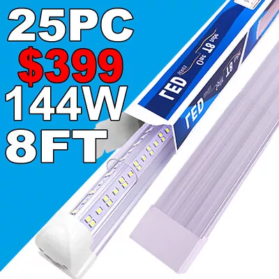 25PACK 8 Foot LED Shop Lights 144W Fixture 8FT T8 LED Tube Light 8' Garage Light • $399