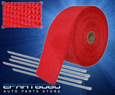 30Ft Turbo Header Manifold Intake Thermal Heat Wrap Kit +Zip Ties Red • $19.99