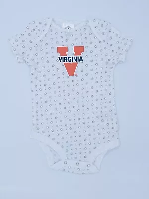 NCAA Virginia Cavaliers White Creeper Bodysuit Size 6-9M Unisex • $8.95