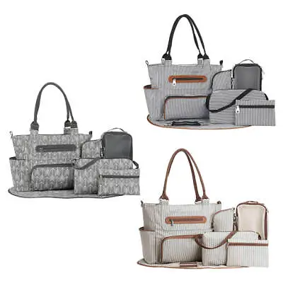 Large Capacity Mummy Diaper Bag Handbag 7 Pieces Multifunction For Outdoor • £41.24