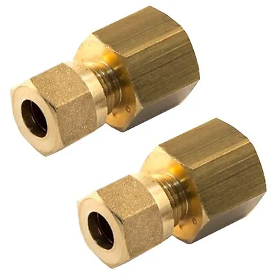 £12.50 • Buy 6mm COPPER COMPRESSION FITTING To 1/4  BSP FEMALE THREAD PIPE LPG GAS PACK OF 2