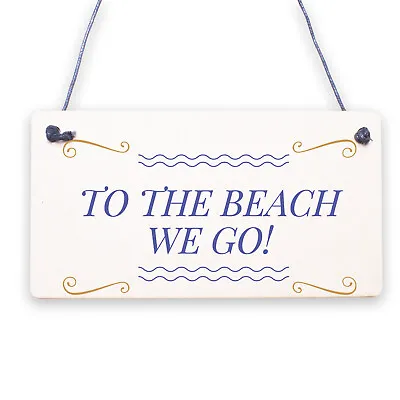 £3.99 • Buy To The Beach Arrow Nautical Seaside Marine Theme Hanging Plaque Sand Gift Sign