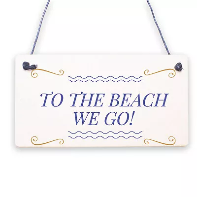 £3.99 • Buy To The Beach Arrow Nautical Seaside Marine Theme Hanging Plaque Sand Gift Sign