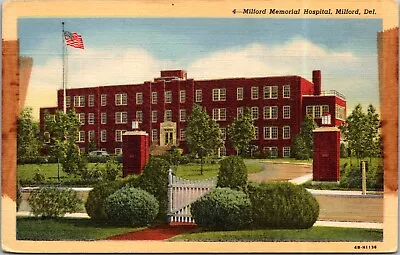 Milford Delaware Postcard Memorial Hospital Linen 1944 RZ • $9.99