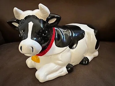  Vintage Motion Activated Mooing AMC Ny Ny Ceramic Black & White Cow Cookie Jar  • $50