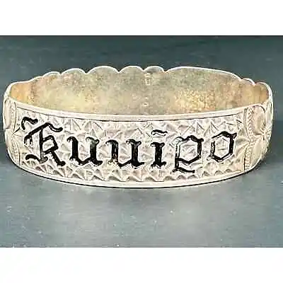 Vintage Hawaiian Kuuipo Sweetheart Bangle Bracelet .925 Sterling Silver Plumeria • $87.49
