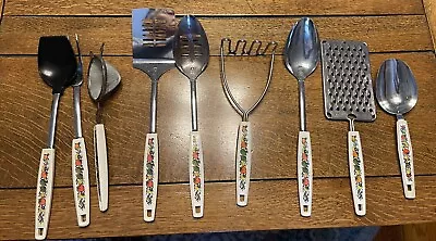 Vintage EKCO Spice Of Life Pattern 9 Piece Utensil Set • $30