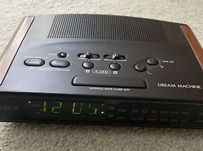 Sony Dream Machine ICF-C340 Gray AM FM Alarm Clock Radio Tested Black/Brown VTG • $24.99