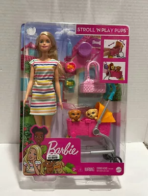 Barbie Stroll N Play Pups Mattel Toy • $39.31