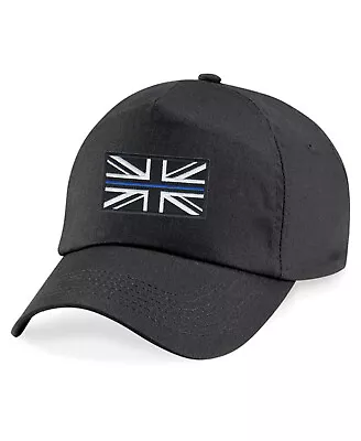 Police Thin Blue Line Union Jack Embroidered Baseball Cap Firefighter • £13.49