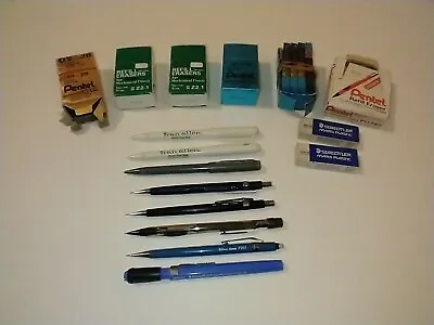 Lot Of Vintage Mechanical Pencils Eraser's Lead Refills Pentel Sanford Staedtler • $65