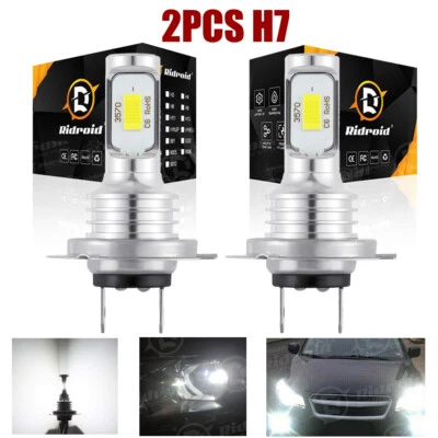 $11.99 • Buy H7 LED Headlight Bulb Kit High Low Beam 6500K White Super Bright 40000LM Pair